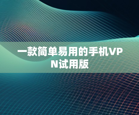 一款简单易用的手机VPN试用版
