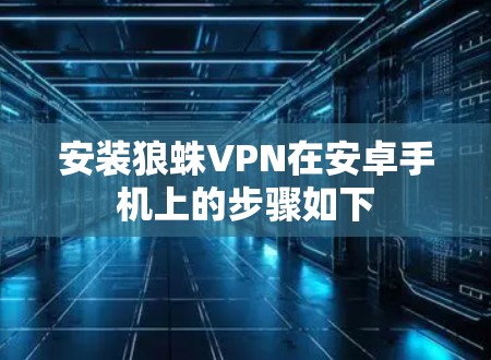 安装狼蛛VPN在安卓手机上的步骤如下