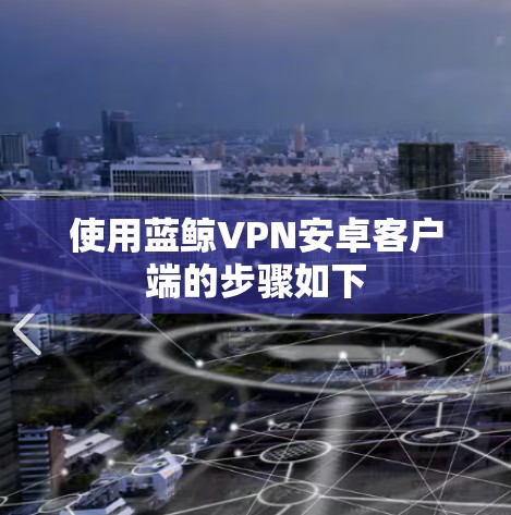使用蓝鲸VPN安卓客户端的步骤如下 使用蓝鲸VPN安卓客户端的步骤如下