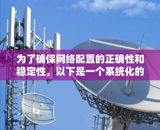 为了确保网络配置的正确性和稳定性，以下是一个系统化的网络测试计划，涵盖了从基础到高级的测试步骤