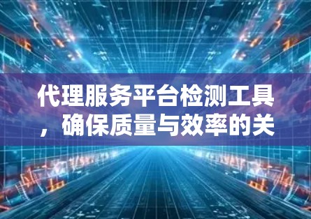 代理服务平台检测工具,确保质量与效率的关键 代理服务平台检测工具,确保质量与效率的关键